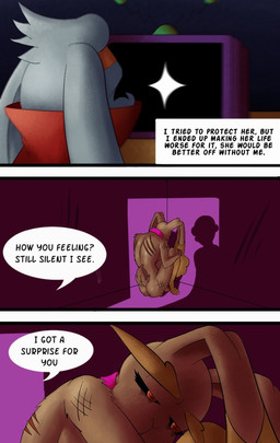 anthro collar depression dialogue emotionless female hidden_eyes male scratch_mark silhouette text pantyking nintendo pokemon generation_4_pokemon generation_8_pokemon human lagomorph leporid lopunny mammal pokemon_(species) raboot comic english_text sketch