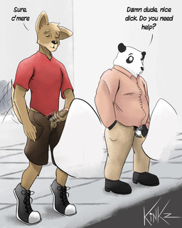 anthro balls bathroom belly bodily_fluids body_hair comparing comparing_penis compliment curiosity curious dialogue duo erection flaccid foreskin genital_fluids genitals hairy_balls holding_own_penis holding_penis humanoid_genitalia humanoid_penis inside looking_at_another looking_at_genitalia looking_at_penis male male/male masturbation overweight peeing penile penile_masturbation penis presenting presenting_genitalia presenting_penis pubes public public_masturbation realistic_penis_size retracted_foreskin sexual_exploration speech_bubble text unretracted_foreskin urinal urinal_peeking urine urine_stream kinkz bear canid canine giant_panda mammal absurd_res english_text hi_res
