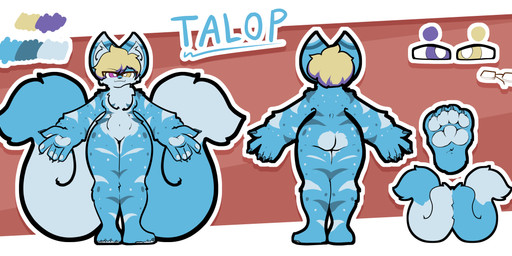 2_tails 4_toes 5_fingers anthro belly big_ears big_hands big_tail blue_arms blue_body blue_claws blue_ears blue_fur blue_legs blue_tail border chest_tuft chibi claws color_swatch dipstick_ears ear_markings eyewear eyewear_only feet finger_claws fingers front_view fur glasses glasses_only hair heterochromia huge_tail inner_ear_fluff male male_anthro multi_tail multicolored_ears nude nude_anthro nude_male paw_view purple_eyes purple_hair rear_view red_background simple_background solo standing tail tan_eyes tan_hair text toe_claws toes tuft wearing_glasses white_belly white_body white_border white_chest white_ear_tips white_fur white_inner_ear white_inner_ear_fluff darkestartz talop canid canine fox mammal absurd_res character_name hi_res male_(lore)