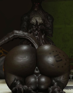 2_horns anthro anus balls big_balls big_butt bouncing_balls bouncing_butt branded butt butt_focus duo enclave_(fallout) fellatio genitals glistening glistening_anus glistening_balls glistening_body glistening_butt glistening_genitalia glistening_skin horn huge_balls huge_butt inside kneeling male male/male male_penetrated male_penetrating male_penetrating_male nude oral oral_only oral_penetration penetration penile penile_penetration presenting presenting_hindquarters puffy_anus red_eyes sex tail willie_piv fallout microsoft enclaw_(willie_piv) deathclaw scalie 2025 3d_(artwork) 3d_animation animated digital_media_(artwork) hi_res high_framerate short_playtime sound video