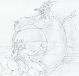 anthro armless balls belly big_balls big_belly big_breasts blush bodily_fluids breasts butt clenched_teeth close_to_bursting cum cum_inflation cum_inside duo entwined_tails excessive_cum excessive_genital_fluids expansion eyelashes eyes_closed female female_focus feral fin genital_fluids genitals hand_on_belly huge_balls huge_belly hyper hyper_belly imminent_popping inflation lactating larger_female legless looking_pleasured male male/female milk_on_breasts motion_lines multi_tail nipples nude open_mouth orgasm orgasm_face partially_submerged scar serpentine sex size_difference spherical_inflation sweat tail tail_coil teeth blackfox85 nintendo pokemon gin_(blackfox85) queendra_(blackfox85) canid canine fox fox_spirit generation_2_pokemon kingdra mammal pokemon_(species) absurd_res hi_res monochrome traditional_media_(artwork)