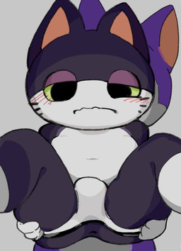 anthro anus black_body black_fur bulge chibi clothing duo fur grey_background imminent_sex jockstrap lidded_eyes male male/male simple_background spread_legs spreading underwear kokkurituki animal_crossing nintendo punchy_(animal_crossing) rover_(animal_crossing) domestic_cat felid feline felis mammal 2020 digital_media_(artwork)