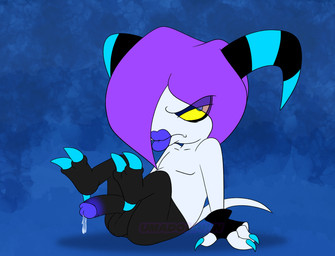 balls bodily_fluids chibi cum erection genital_fluids genitals horn humanoid_genitalia humanoid_penis legs_up lips male penis sitting solo thick_lips captainbalanad_(artist) sega sonic_the_hedgehog_(series) the_deadly_six zor humanoid zeti digital_media_(artwork) hi_res