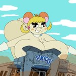 anthro ass_up big_breasts big_butt breasts butt duo exhibitionism female huge_breasts j1mmy_c4ge macro male male/female micro nude nude_anthro nude_female public public_nudity size_difference dadashiefagg0t- hamtaro_(series) daisy_(hamtaro) 1:1 hi_res