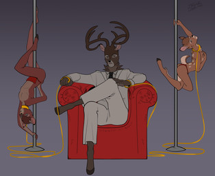 adolescent anthro bdsm bondage bound collar group male male/male pole royalty slave stripper stripper_pole trio young sofi_harper bambi_(film) disney bambi ronno the_great_prince_of_the_forest deer mammal mule_deer new_world_deer absurd_res hi_res
