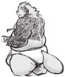 anthro belly bulge butt clothing kemono male overweight overweight_male scar simple_background solo tattoo underwear white_background exe_exem lifewonders tokyo_afterschool_summoners gyobu_(tas) canid canine mammal raccoon_dog tanuki 2021 digital_drawing_(artwork) digital_media_(artwork)