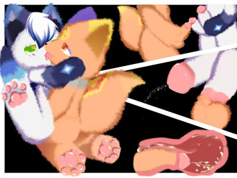 2_penises bodily_fluids duo fur furry_penis genital_fluids genitals humanoid_genitalia humanoid_penis kissing male male/male multi_genitalia multi_penis orange_body orange_fur peeing peeing_inside peeing_through penetration penile penile_penetration penis penis_in_penis urethral urethral_penetration urine urine_exchange urine_in_urethra watersports white_body shiningcanc canid canine canis domestic_dog mammal 4:3 hi_res