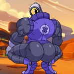 1_eye big_butt big_muscles bottomless butt butt_focus clothed clothing crouching glistening glistening_body glistening_butt grey_body grey_butt looking_back machine male metal metallic_body muscular muscular_humanoid muscular_male not_furry parody solo spread_legs spreading yellow_eyes hilimart brawl_stars broly_culo supercell_(company) rico_(brawl_stars) humanoid robot robot_humanoid 2021 meme