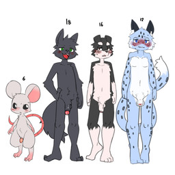 anthro beady_eyes belly_tuft biped black_body black_ears black_fur blue_body blue_eyes blue_fur blush cat_tail chart cheek_tuft chest_tuft countershading crotch_tuft digitigrade dog_tail erection facial_tuft flaccid foreskin front_view fur fur_tuft genitals glans green_eyes grey_body grey_fur group half-closed_eyes half-erect head_tuft humanoid_genitalia humanoid_penis inner_ear_fluff lineup looking_at_viewer male markings narrowed_eyes nude nude_anthro nude_male partially_retracted_foreskin penis penis_chart penis_size_difference pink_penis plantigrade purple_eyes rat_tail retracted_foreskin sharp_teeth simple_background slim slim_anthro slim_male spots spotted_body spotted_fur standing tail tapering_penis teeth tuft white_background white_body white_countershading white_fur pizademokttero danny_(pizademokttero) nifram_logan canid canine canis domestic_dog felid mammal mouse murid murine pantherine rodent snow_leopard wolf 1:1 2023 absurd_res digital_drawing_(artwork) digital_media_(artwork) flat_colors hi_res