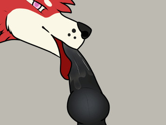 ambiguous_focus ambiguous_gender bodily_fluids disembodied_penis duo fellatio genitals grey_background knot knotted_penis male male/ambiguous mostly_offscreen_character mostly_offscreen_male oral penile penis saliva sex simple_background solo_focus tongue tongue_out tongue_out_fellatio 6-ft-demon canid canine canis domestic_dog mammal shiba_inu spitz 2d_animation 4:3 animated frame_by_frame