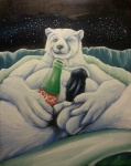 anthro bottle container erection genitals grin male mascot nude outside penis smile solo dbruin coca-cola northern_lights_(coca-cola) bear mammal polar_bear ursine 2013 oil_painting_(artwork) painting_(artwork) traditional_media_(artwork)