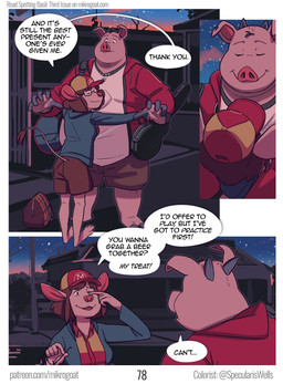 4_toes 5_fingers anthro bag barefoot black_hair blue_clothing blue_hoodie blue_topwear bottomwear breasts brown_bottomwear brown_clothing brown_shorts clothed clothed_anthro clothed_female clothed_male clothing daww dialogue duo eyewear feet female fingers fur gig_bag glasses grateful hair hat headgear headwear hindpaw hoodie hooves horn hug humanoid_hands jacket lute male multicolored_clothing multicolored_hat multicolored_shirt multicolored_topwear musical_instrument night overweight overweight_anthro overweight_male page_number paws pink_body pink_fur pink_nose pink_skin plucked_string_instrument red_clothing red_hair red_hat red_headwear red_hoodie red_shirt red_topwear shirt shorts smile speech_bubble standing string_instrument sunset text thanking toes tongue topwear ukulele wearing_glasses white_clothing white_shirt white_topwear yellow_clothing yellow_hat yellow_headwear yellow_shirt yellow_topwear mikrogoat basil_(mikrogoat) carolina_(mikrogoat) domestic_pig mammal mouse murid murine rodent suid suine sus_(pig) comic english_text hi_res url