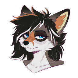 anthro blue_eyes female hair messy_hair soft_smile solo tired tired_eyes hallie.spaniel uri_suarez_(nyxthechee) canid canine fox grey_fox hybrid mammal red_fox silver_fox true_fox urocyon absurd_res hi_res