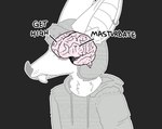 alternative_fashion anatomy anthro brain clothing ear_piercing ear_ring fangs grey_background half-closed_eyes hat headgear headwear hoodie humor male narrowed_eyes organs piercing punk ring_piercing sharp_teeth simple_background solo teeth text topwear trapper_hat sinsquest sins_(sinsquest) bat mammal english_text greyscale monochrome trans_(lore) trans_man_(lore)