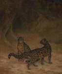 ambiguous_gender black_body black_fur duo feet feral fur grass looking_at_viewer markings mouth_closed night open_mouth outside pink_nose plant pupils quadruped shadow sitting snout spots spotted_body spotted_fur tail toes tree walking whiskers jacques-laurent_agasse clouded_leopard felid mammal pantherine 1825 19th_century absurd_res ancient_art brown_theme formal_art hi_res painting_(artwork) shaded signature soft_shading traditional_painting_(artwork)
