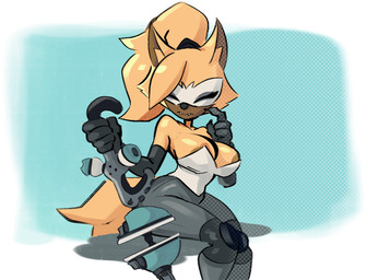 anthro areola areola_slip armwear big_breasts breasts claws clothing elbow_gloves eyes_closed fangs female gloves handwear holding_object holding_weapon sitting solo teeth thick_thighs weapon wispon thesquidycipher idw_publishing sega sonic_the_hedgehog_(comics) sonic_the_hedgehog_(idw) sonic_the_hedgehog_(series) whisper_the_wolf canid canine canis mammal wolf