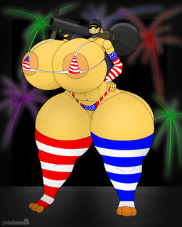 american_flag american_flag_bikini anthro areola areola_slip arm_warmers armor armwear beakless big_breasts bikini breasts cleavage clothed clothing eyewear female fireworks flag_bikini gloves handwear headgear helmet holidays huge_breasts huge_hips huge_thighs hyper hyper_breasts legwear machine micro_bikini non-mammal_breasts orange_areola pattern_arm_warmers pattern_armwear pattern_bikini pattern_clothing pattern_swimwear ranged_weapon rocket_launcher sharp_teeth skimpy skimpy_bikini skimpy_swimwear small_head smile solo star_pattern star_polygon star_print string_bikini striped_arm_warmers striped_armwear striped_bikini striped_clothing striped_swimwear stripes sunglasses swimwear teeth thick_thighs thigh_highs two-piece_swimsuit under_boob united_states_of_america weapon wide_hips yellow_body stemingbunbun 4th_of_july five_nights_at_freddy's five_nights_at_freddy's_2 scottgames toy_chica_(fnaf) animatronic avian bird chicken galliform phasianid robot absurd_res hi_res