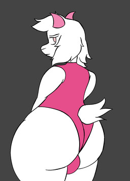 anthro big_butt bulge bulge_from_behind butt clothed clothing crossdressing femboy leotard looking_back male pink_clothing pink_leotard pink_underwear solo underwear wide_hips hornydragon2003 deltarune undertale_(series) ralsei bovid caprine goat mammal hi_res