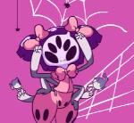 arthropod_webbing black_eyes fangs female multi_eye multi_limb solo teeth thick_thighs wide_hips diives caramelldansen undertale undertale_(series) muffet arachnid arthropod spider 2d_animation animated frame_by_frame low_res meme short_playtime