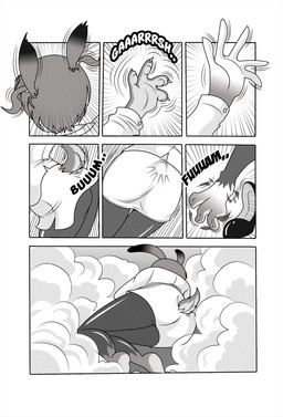 anthro bottomwear claws clothed clothing ear_expansion expansion female footwear fur fur_growth growth shoes shrinking size_transformation skirt smoke solo tail tail_growth torn_clothing transformation transformation_sequence boastudio disney zootopia judy_hopps human lagomorph leporid mammal rabbit black_and_white comic hi_res monochrome