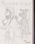 anthro casual_nudity duo erection female genitals male penis shower mr_samson inspector_gadget_(franchise) brain_(inspector_gadget) inspector_gadget penny_(inspector_gadget) canid canine canis domestic_dog human mammal