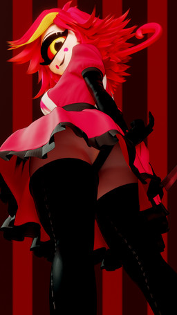 1_eye 5_fingers armwear boots bottomwear breasts butt clothed clothing dress elbow_gloves eyebrows eyelashes female fingers footwear gloves hair handwear knife legwear looking_at_viewer looking_back low-angle_view multicolored_hair open_mouth panties red_hair red_sclera shoes short_hair skirt smile solo thigh_boots thigh_highs two_tone_hair underwear white_body yellow_eyes 777bronzestar samzan_(modeler) hazbin_hotel hellaverse niffty_(hazbin_hotel) cyclops demon demon_humanoid humanoid mammal 3d_(artwork) 9:16 blender_(artwork) blender_cycles_(artwork) digital_media_(artwork) hi_res
