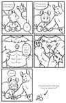 abs absurd_res anthro blush blush_lines bodily_fluids clothed clothing comic dialogue drupe_(fruit) duo english_text eyebrows eyes_closed fingers food fruit fur hi_res hoodie male mammal monochrome muscular muscular_anthro muscular_male open_mouth open_smile pecs plant profanity rodent sciurid smile sweat tail text topless topless_anthro topless_male topwear tree_squirrel walnut witherrose1