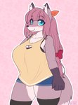 anthro big_breasts breasts canid canine canis clothing female hi_res mammal puetsua smile solo wolf
