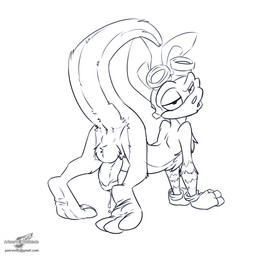 all_fours anthro anus backsack balls butt cum cum_drip cum_string daxter dripping erection eyewear fingerless_gloves gloves goggles half-closed_eyes humanoid_penis hybrid jak_and_daxter male monochrome nude open_mouth ottsel penis precum presenting presenting_hindquarters raised_tail solo uncut wolfblade
Rating: Explicit
Score: 6
User: Pokelova
Date: March 22, 2014