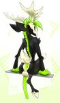 anthro antlers anus arm_tuft balls big_anus big_penis black_body black_fur bone chest_tuft cloven_hooves ears_back elbow_tuft fur genitals green_anus green_eyes green_hair green_penis hair hooves horn long_penis looking_at_viewer looking_back looking_back_at_viewer male mohawk penis pivoted_ears presenting presenting_anus scut_tail short_tail skull skull_head solo tail tuft ralek american_mythology indigenous_north_american_mythology mythology north_american_mythology stygiodeante_(ralek) undead wendigo absurd_res hi_res