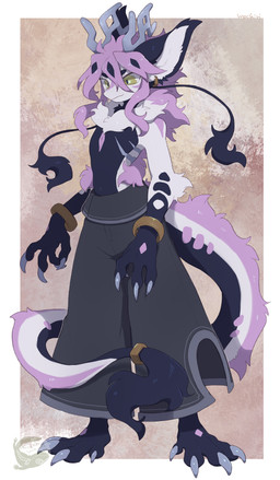 accessory anthro antlers bottomwear claws clothing ear_piercing ear_ring finger_claws furgonomics hair horn male pants piercing pink_hair ring_piercing solo tail tail_accessory tailband toe_claws wristband yellow_eyes mochiri mythology dragon eastern_dragon mythological_creature mythological_scalie scalie absurd_res hi_res