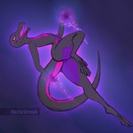 action_pose anthro casting_spell dark_body female glowing glowing_eyes looking_down magic open_mouth pose simple_background solo thick_thighs wide_hips varlastreak nintendo pokemon generation_7_pokemon pokemon_(species) salazzle scalie 1:1 hi_res