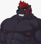 abs anthro biceps male muscular muscular_anthro muscular_male nipples pecs solo dudedle eurobeat kemo_coliseum kakula_(kemo_coliseum) felid mammal pantherine hi_res