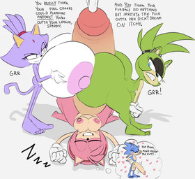 anthro argument big_breasts big_butt big_penis bodily_fluids bottom_heavy breasts butt clothing cum dialogue dream duo ejaculation female flat_chested genital_fluids genitals gloves green_body group group_sex gynomorph gynomorph/female handwear heart_symbol huge_breasts huge_butt huge_penis hyper hyper_breasts hyper_butt hyper_genitalia hyper_penis intersex intersex/female male nipples nude nude_female nude_gynomorph penis pink_body pink_nipples profanity purple_body sex sleep_sex sleeping tan_body tan_skin text threesome top_heavy oogabutt idw_publishing sega sonic_the_hedgehog_(comics) sonic_the_hedgehog_(idw) sonic_the_hedgehog_(series) amy_rose blaze_the_cat sonic_the_hedgehog surge_the_tenrec afrosoricid domestic_cat eulipotyphlan felid feline felis hedgehog mammal tenrec 2024 english_text hi_res