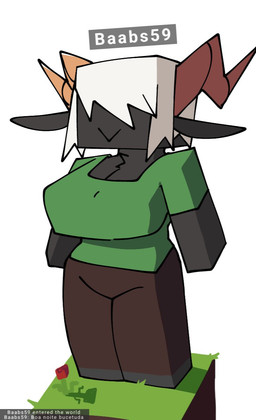 2_horns anthro big_breasts bottomwear breasts brown_bottomwear brown_clothing brown_pants chest_tuft cleavage clothed clothed_anthro clothed_female clothing female female_anthro flower front_view fur grass green_clothing green_shirt green_topwear grey_body grey_fur hair hair_over_eyes head_horn horn mouth_closed pants plant shirt simple_background solo text topwear tuft white_background white_hair white_text xarop77 microsoft minecraft mojang xbox_game_studios sheep_(xarop77) bovid caprine mammal sheep 2024 digital_drawing_(artwork) digital_media_(artwork) english_text full-length_portrait portrait portuguese_text translated