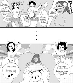 anal_hair anthro anus balls beach belly big_balls big_butt big_ears bottomwear breasts butt clothed clothing comic_panel denim denim_bottomwear denim_clothing dialogue dominant dominant_female ear_piercing ear_ring exclamation_point eyebrows eyes_closed eyeshadow eyewear facial_scar female foursome gaping gaping_anus genitals gesture glasses group group_sex hair hand_gesture handjob heart_symbol jeans lipstick long_hair long_tail looking_at_viewer makeup male male/female male/male mascara masturbation medium_breasts moobs nipples one_eye_closed overweight overweight_anthro overweight_male pants penetrable_sex_toy penile penis piercing pool_float question_mark ring_piercing scar sex sex_toy short_hair shorts sky sky_background slightly_chubby speech_bubble spread_urethra sun tail tail_tuft text thick_eyebrows thick_thighs threesome thumbs_up toothpick topless topless_female trio tuft wearing_glasses wink winking_at_viewer bipan sammy_(bipan) sean_(bipan) tammy_(bipan) bear felid lion mammal pantherine black_and_white comic digital_media_(artwork) english_text monochrome screentone