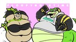 alternate_costume andoid_21 anthro big_breasts black_body black_fur breasts clothing cosplay crossover_cosplay duo electronics eyewear female fur green_body hair headphones male morbidly_obese multicolored_body multicolored_fur musclegut muscular obese obese_anthro obese_female obese_male overweight overweight_anthro overweight_female overweight_male smile sunglasses two_tone_body two_tone_fur floofyboyetime dragon_ball dragon_ball_fighterz idw_publishing sega sonic_the_hedgehog_(comics) sonic_the_hedgehog_(idw) sonic_the_hedgehog_(series) android_21 majin_android_21 surge_the_tenrec vector_the_crocodile afrosoricid crocodile crocodilian mammal reptile scalie tenrec 16:9 2023 crossover digital_media_(artwork) widescreen