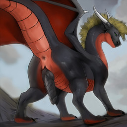 animal_genitalia anus butt claws digitigrade erection feral finger_claws genital_slit genitals male penis presenting presenting_anus presenting_hindquarters presenting_penis quadruped raised_tail solo tail tail_anus toe_claws lunameowr mythology jace_zantetsukin dragon mythological_creature mythological_scalie scalie 1:1 absurd_res hi_res