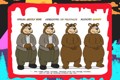 1980s_theme accessory anthro blazer blood bodily_fluids bottomwear bright_colors brown_body brown_fur brown_nose cheek_tuft chest_tuft clothing collared_shirt eyebrows eyewear facial_tuft feet footwear fur glasses male mature_male no_genitals nude overweight overweight_male pants professor quote round_ears shirt shoes solo text toes topwear tuft worried alystairphantem the_party_animals professor_ernest_brown_(the_party_animals) bear brown_bear grizzly_bear mammal ursine 3:2 absurd_res english_text hi_res