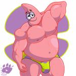 anthro belly bulge clothed clothing front_view looking_at_viewer male musclegut muscular muscular_anthro muscular_male navel non-mammal_navel overweight overweight_anthro overweight_male pecs solo thong underwear pique_raj nickelodeon spongebob_squarepants patrick_star asteriid asterozoan echinoderm marine pink_sea_star pisaster starfish 1:1 2019