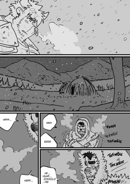 armor dialogue male male/male snow storm text husky92 european_mythology greek_mythology mythology bovid bovine humanoid mammal minotaur orc comic english_text greyscale hi_res monochrome multiple_scenes