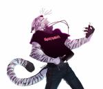 air_guitar anthro clothed clothing electronics fur headphones male simple_background solo standing white_background xviisideris iron_maiden_(band) felid mammal