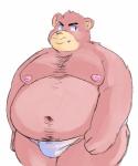 anthro belly blush clothing cute_fangs fangs fur male moobs navel nipples overweight overweight_anthro overweight_male pink_body pink_fur simple_background solo teeth underwear white_background guacamolesenpai inushishigami mouse_sully bear mammal 2019 absurd_res hi_res