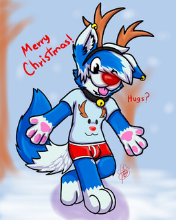anthro antlers bell bell_collar biped black_eyes blep blue_body blue_ears blue_fur blue_hair clothed clothing collar dipstick_ears dipstick_tail ear_markings ear_piercing ear_ring eye_through_hair fur hair holidays horn inner_ear_fluff male markings multicolored_body multicolored_ears multicolored_fur multicolored_hair one_eye_closed pawpads piercing pink_pawpads red_clothing red_nose red_underwear ring_piercing shadow shirt solo t-shirt tail tail_markings tongue tongue_out topwear translucent translucent_hair tuft two_tone_body two_tone_ears two_tone_fur two_tone_hair underwear white_body white_ears white_fur white_hair white_inner_ear wink gaokun christmas gao_(gaokun) border_collie canid canine canis collie domestic_dog herding_dog hybrid mammal nordic_sled_dog pastoral_dog samoyed sheepdog spitz 2015 4:5 watermark