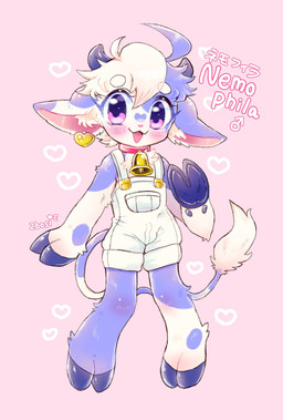 anthro bangs blush gender_symbol hair hair_between_eyes hoof_hands kemono male male_symbol open_mouth solo symbol tail text young young_anthro 2bosi bovid bovine cattle dairy_cattle holstein_friesian_cattle mammal character_name hi_res