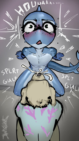 adult_on_young age_difference ambiguous_gender anthro blush bodily_fluids claws cum cum_in_mouth cum_inside deep_throat drinking drinking_cum duo ejaculation fellatio genital_fluids green_eyes grey_background looking_pleasured male older_penetrated oral oral_penetration orgasm orgasm_face penetration penile sex sharp_teeth shocked simple_background swallowing teeth x-ray_view young septicemic_(artist) ariko_(septicemic) aquatic canid canine canis domestic_dog fish mammal shark absurd_res hi_res