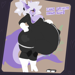 abdominal_bulge anthro big_butt big_tail black_clothing breasts butt clothing degradation digestion digestion_noises dominant dominant_female duo exposed_breasts eyewear female female_pred fluffy fluffy_hair footwear forced gloves goggles hair half-closed_eyes hand_on_belly hand_on_hip handwear high_heels imminent_digestion long_ears long_hair male male/female male_prey narrowed_eyes prey_outline purple_body red_eyes shark_tail shoes smirking_at_partner standing stretched_clothing tail talking_to_prey thick_thighs tied_hair tight_clothing unwilling_prey vore white_hair zipper sushipaw vendetta_(sushipaw) animal_humanoid aquatic aquatic_humanoid fish humanoid shark 1:1 hi_res lineless