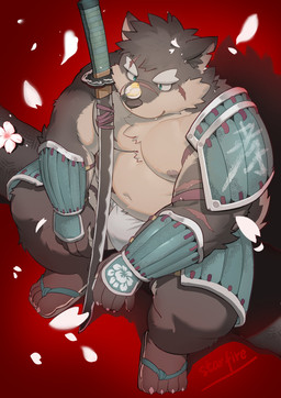 4_toes 5_fingers armor biped claws feet fingers humanoid_hands male solo text toes unconvincing_armor starfire_f lifewonders tokyo_afterschool_summoners moritaka_(tas) canid canine canis domestic_dog mammal 2026 absurd_res artist_name colored hi_res signature
