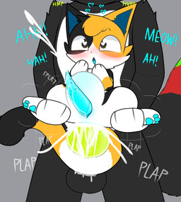 abdominal_bulge anal anal_penetration animal_genitalia animal_penis anthro anthro_on_feral balls bestiality big_penis blue_penis bodily_fluids canine_genitalia canine_penis carrying_another carrying_partner cum cum_in_ass cum_inside cumshot dominant duo ejaculation feline_genitalia feline_penis feral genital_fluids genital_slit genitals green_penis heart_symbol holding_partner knot knotted_penis larger_dom larger_male long_tail looking_pleasured machine male male/male male_penetrated male_penetrating male_penetrating_male moan multicolored_body narrowed_eyes pawpads paws penetration penile penile_penetration penile_spines penis penis_in_ass sex sheath simple_background size_difference smaller_male smaller_penetrated tail tail_around_penis tail_fetish tail_play tapering_penis throbbing throbbing_penis hikiwi pappy_(hikiwi) calico_cat canid canine canis domestic_cat domestic_dog felid feline felis mammal robot colored digital_media_(artwork) hi_res