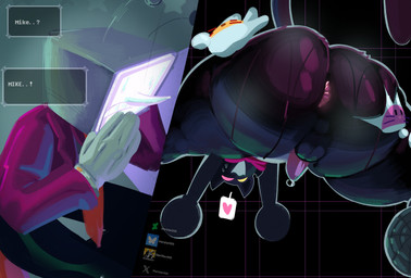 anthro anus big_butt black_body black_fur_markings bodily_fluids butt cum duo electronics faceless_character faceless_male for_a_head genital_fluids hand_on_butt heart_symbol heterochromia huge_butt leaking leaking_cum leaking_precum male male/male precum presenting presenting_anus presenting_hindquarters screen screen_face spread_butt spreading sweat sweaty_butt television starstar000 deltarune undertale_(series) cat_mike_(deltarune) mike_(deltarune) tenna_(deltarune) darkner felid feline mammal object_head screen_head tv_head absurd_res hi_res